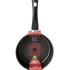 Casserole aluminium antiadhésive noir et rouge Ø 20 cm