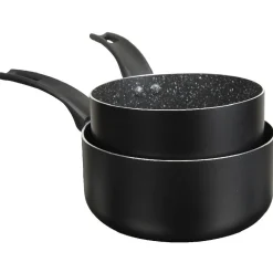 Casserole noire à induction effet pierre x2