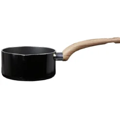 Casserole noire manche effet bois Ø 14