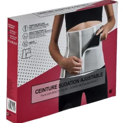 Ceinture de sudation ajustable fitness noir et grise