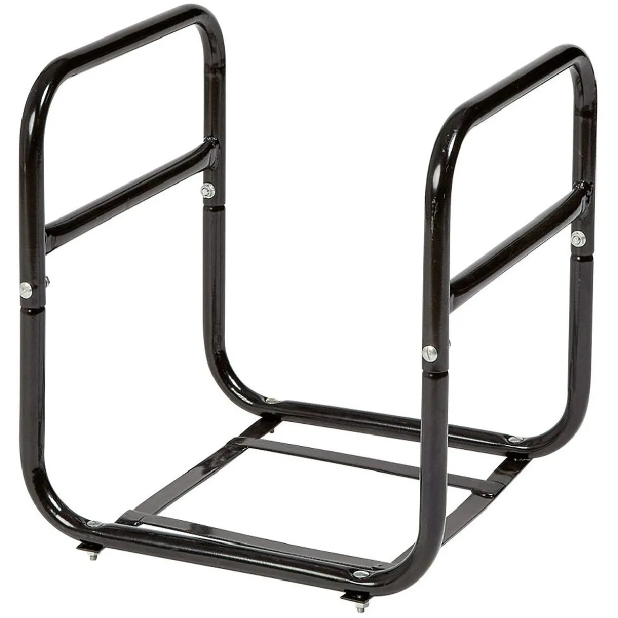 Chariot avec panier à bûches en métal noir