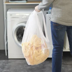 Chariot buanderie sur roulettes 3 filets blancs