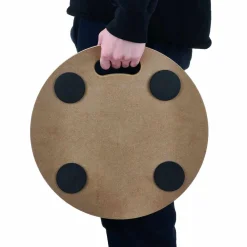 Chariot de plateforme rond en bois