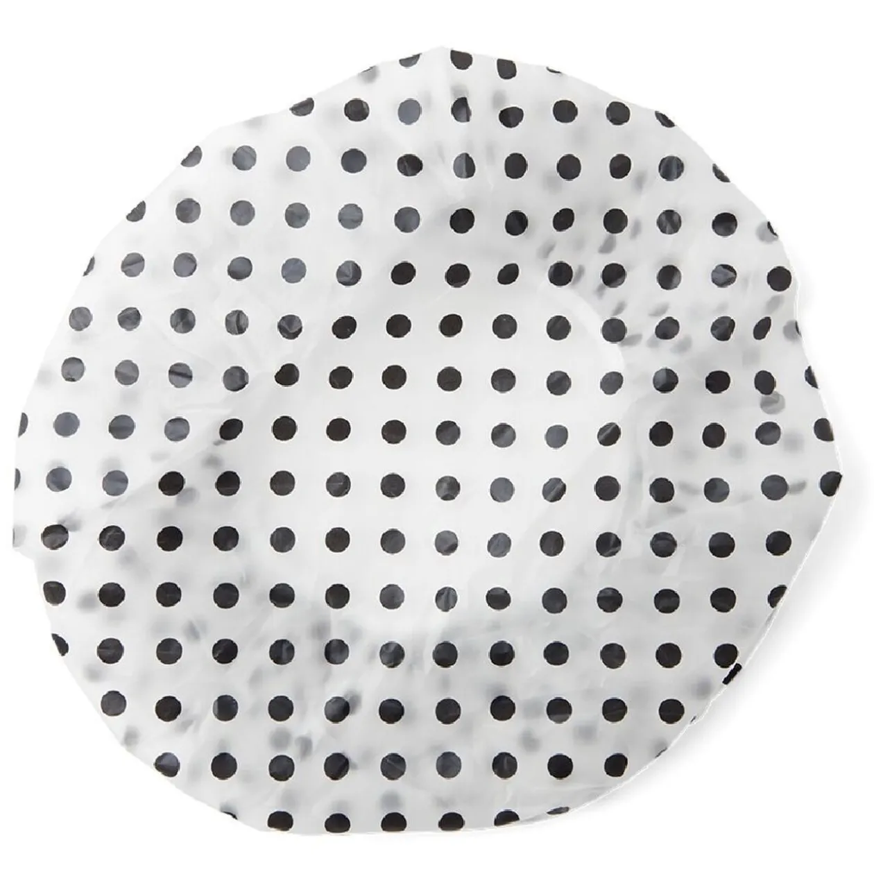 Charlotte de douche à pois plastique blanc et noir