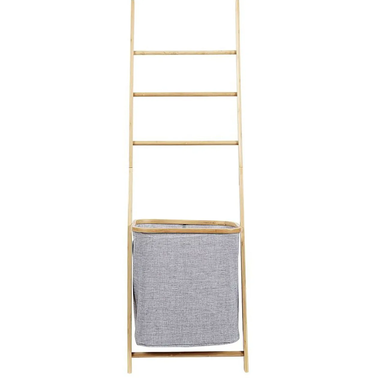 Échelle porte-serviettes avec panier à linge