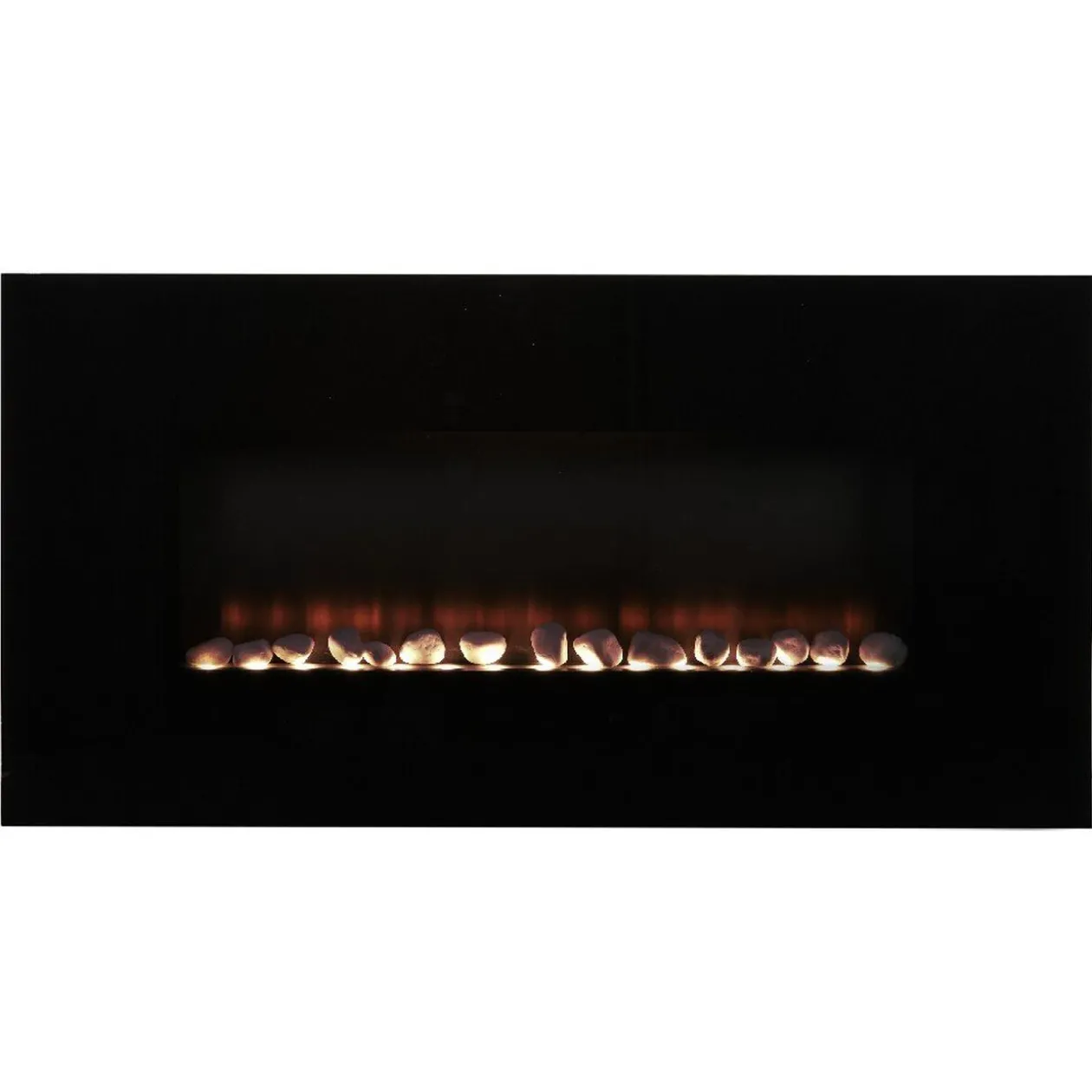 Cheminée décorative chauffante motifs galets