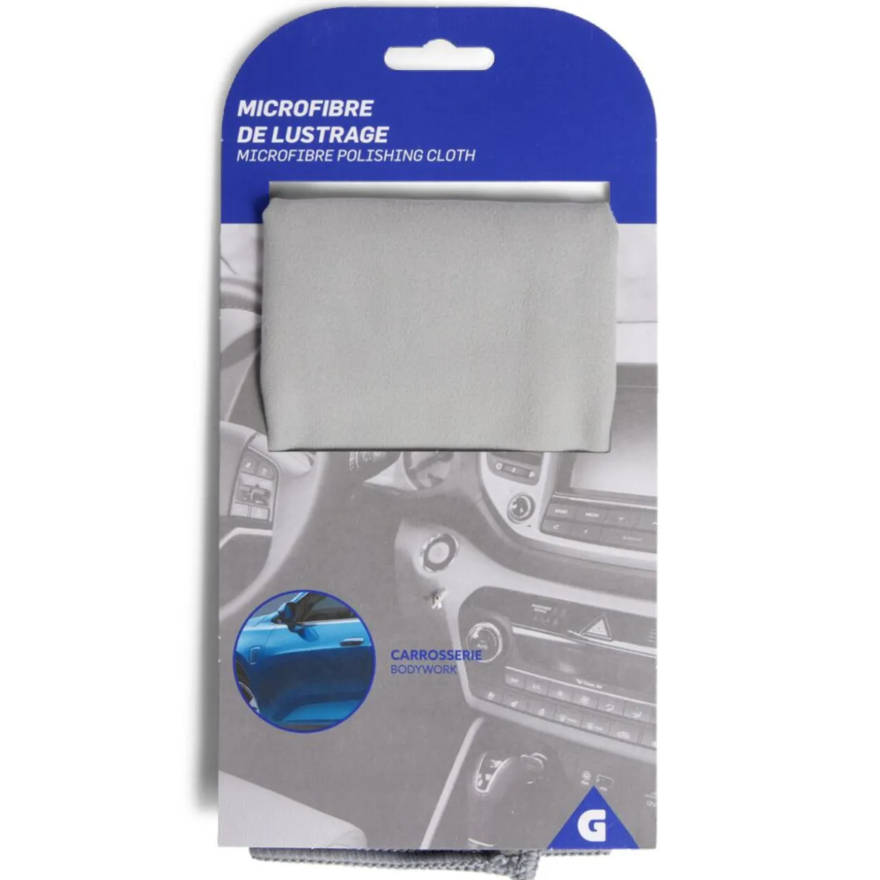 Chiffon de lustrage pour voiture en microfibre bleu