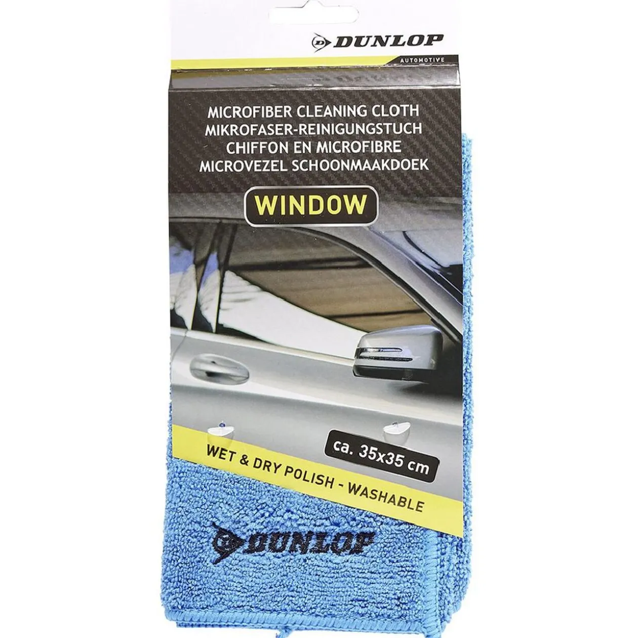 Chiffon microfibre Dunlop pour vitre auto 35x35cm