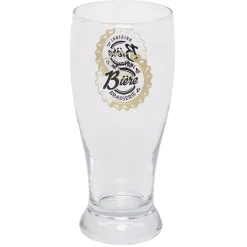 Chope à bière en verre transparent avec inscription 48 cl x2