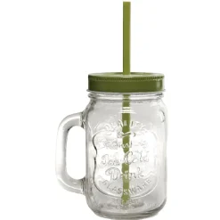 Chope transparente avec couvercle coloré et paille X 6