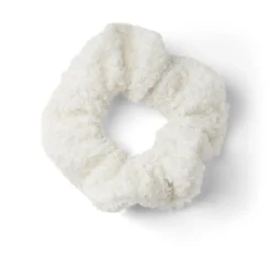 Chouchou effet laine bouclée blanc