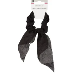 Chouchou effet tissu noué noir