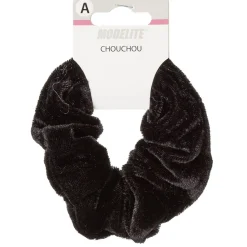 Chouchou en velours uni noir