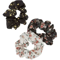 Chouchou imprimé fleurs ou coeurs x3