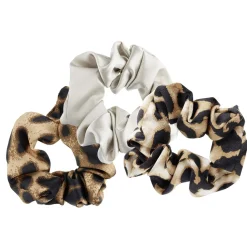 Chouchou imprimé léopard et beige x3