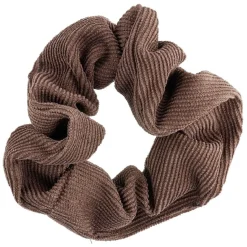 Chouchou velours côtelé marron beige x3