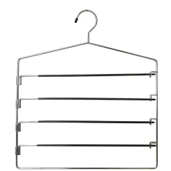 Cintre 4 pantalons en métal noir