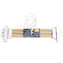 Cintre à pinces blanc et naturel x 3