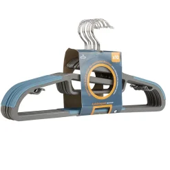 Cintre antidérapant gris bleu x10