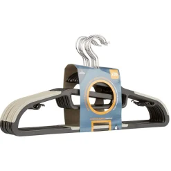 Cintre antidérapant noir gris x10