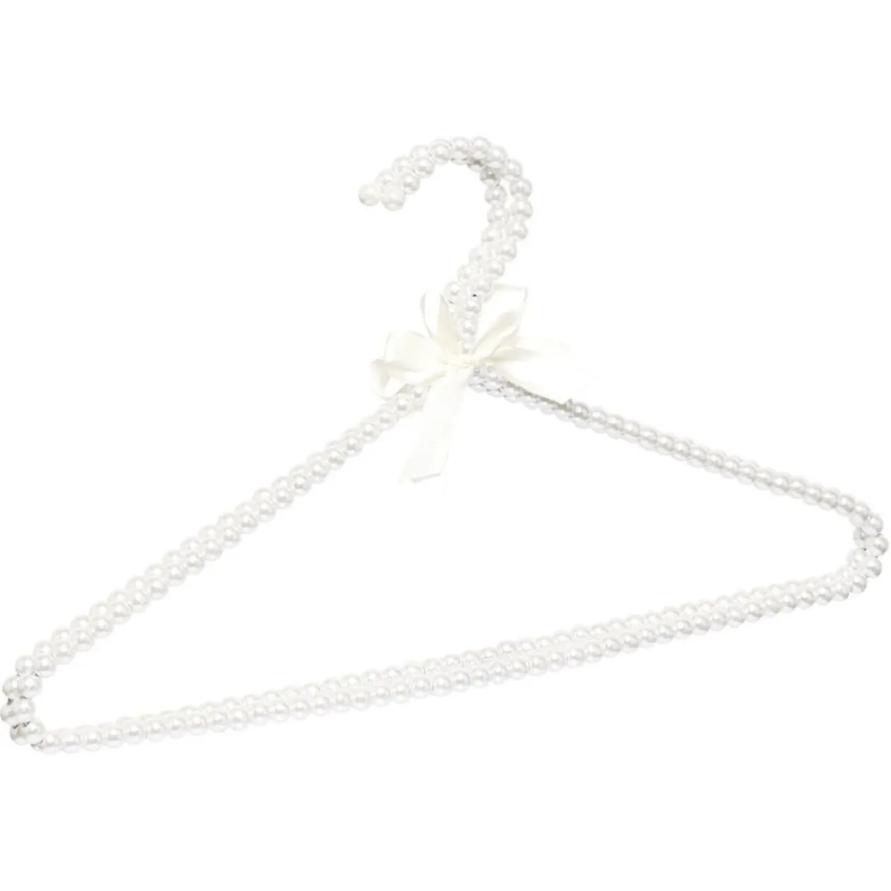 Cintre blanc déco perles x2