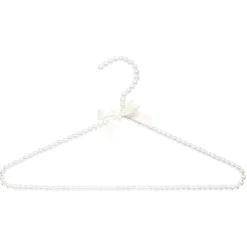 Cintre blanc déco perles x2