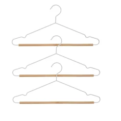 Cintre blanc et bois x 3