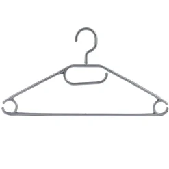 Cintre en plastique gris aspect métal x10