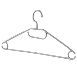 Cintre en plastique gris aspect métal x10