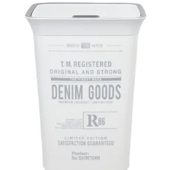 Coffre à linge 60 L blanc et gris