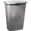 Coffre à linge ajouré gris 40 L