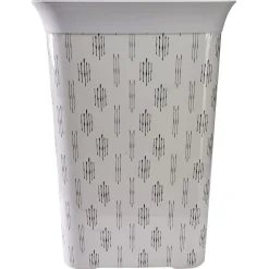 Coffre à linge blanc et gris 60L