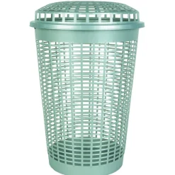 Coffre à linge gris argenté 60 L