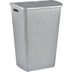 Coffre à linge gris argent 55 L