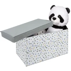 Coffre de rangement en tissu gris