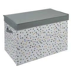 Coffre de rangement en tissu gris