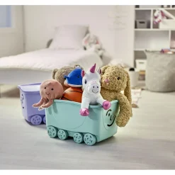 Coffre de rangement enfant vert ou violet 58x39xH32cm