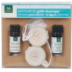 Coffret 2 diffuseurs galets et 2 huiles essentielles