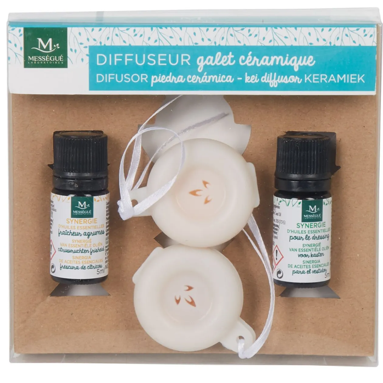 Coffret 2 diffuseurs galets et 2 huiles essentielles