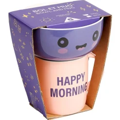 Coffret bol et mug en porcelaine Happy/Bad Morning - 2 modèles