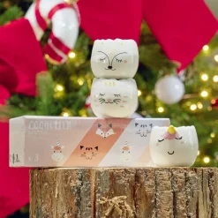 Coffret coquetier x3 motif tête animal