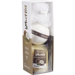 Coffret fleur de douche bombe et sel de bain senteur smoothie fraise