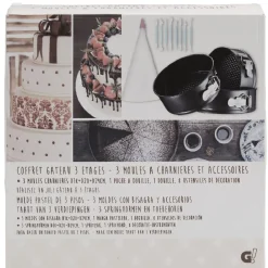 Coffret gâteau 3 étages avec moules à charnières