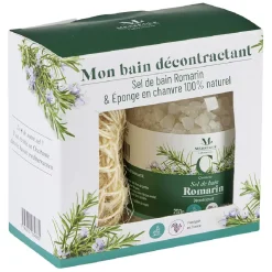 Coffret Mességué sel de bain romarin et éponge chanvre 100% naturel