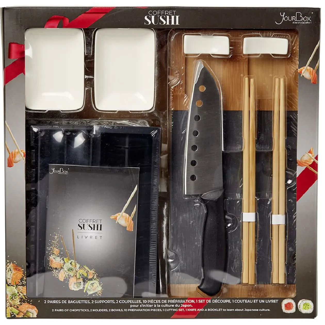 Coffret préparation sushi en bambou