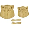 Coffret repas enfant 4 pièces bambou design chat