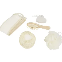 Coffret set de bain bois crin naturel