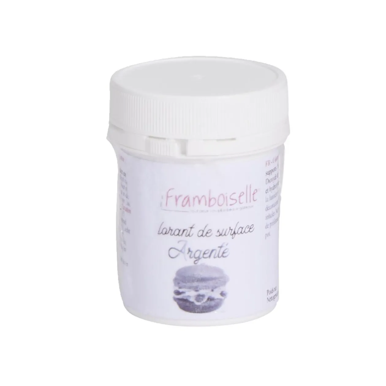 Colorant alimentaire de surface couleur argenté - pot de 5gr