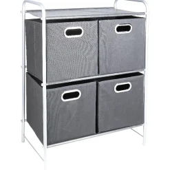 Commode 4 tiroirs noire et grise