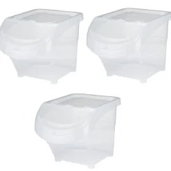 Containers transparents avec couvercle 20 L x3